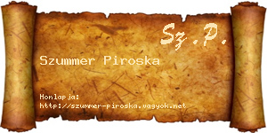 Szummer Piroska névjegykártya