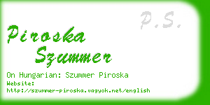 piroska szummer business card